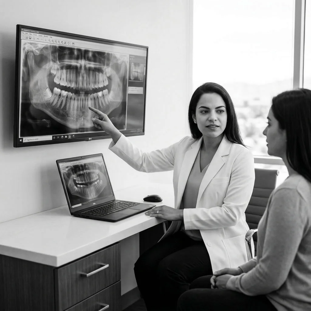 Dr. Maryam Farag examining a patient
